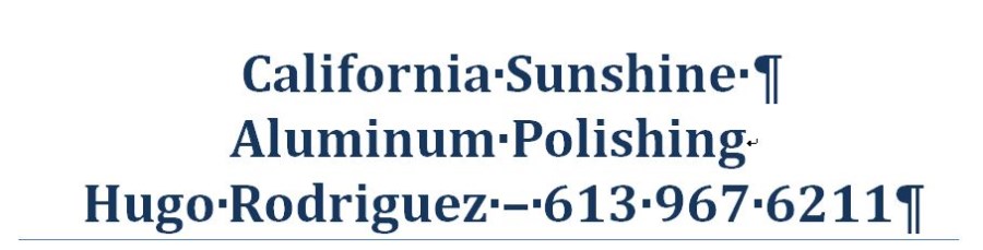 California Sunshine Aluminum Polishing